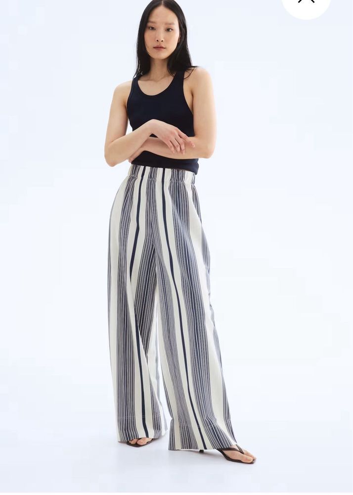 H&amp;M Striped Wide Leg Pants *free Shipping*