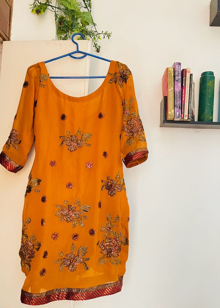 mehndi Colour Plazzo Suit