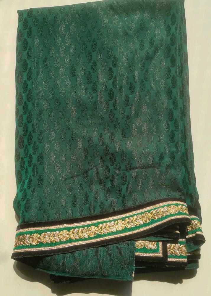 Dark Green  Lace Border Saree