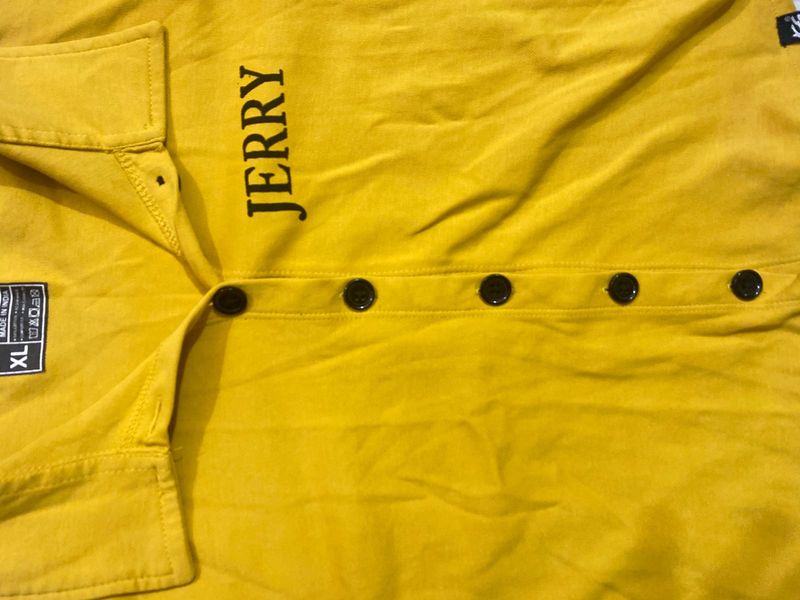 Vintage &#39;Jerry&#39; Yellow Button-Up Shirt