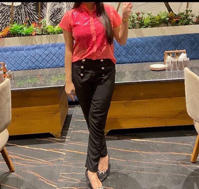 Pink Sequin Top For Party