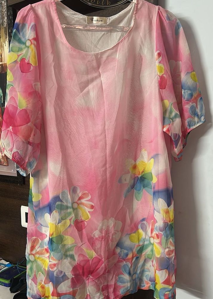 Floral Print Pink Dress