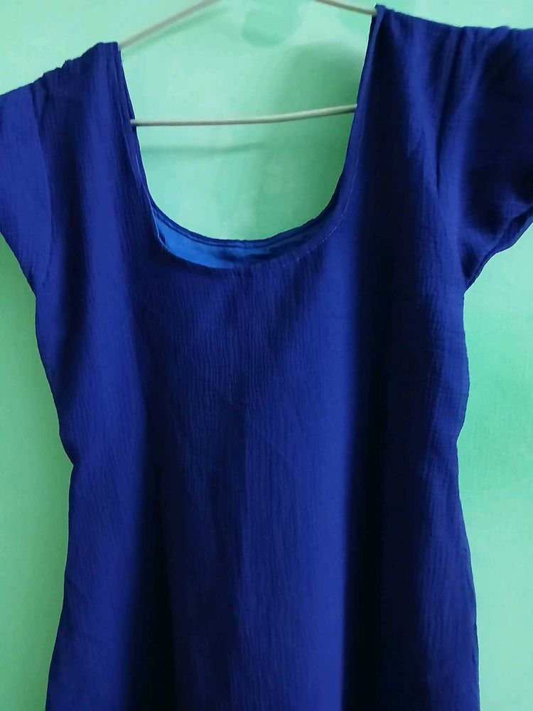 Royal Blue Kurta With Cream Pants