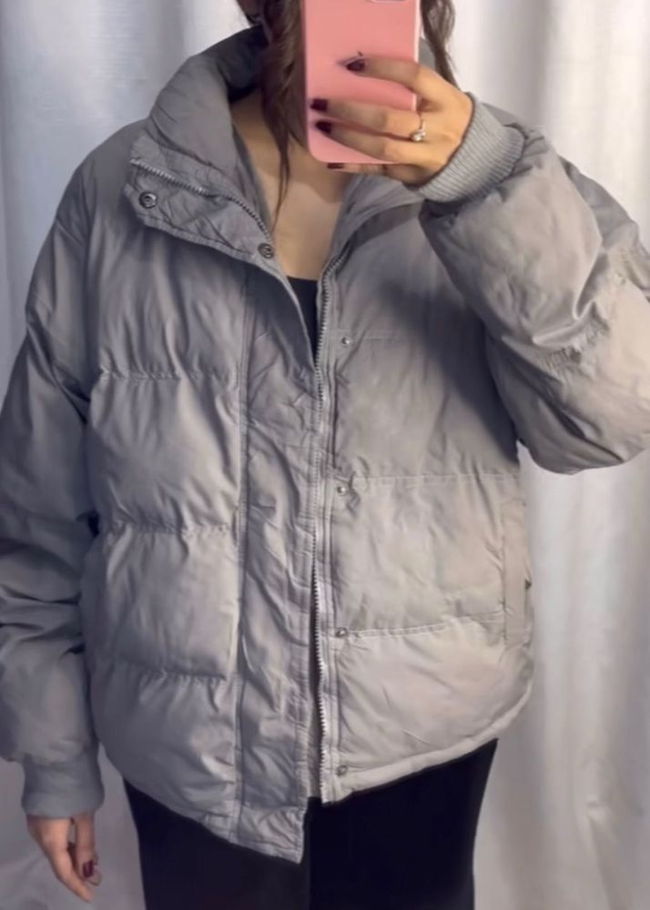Stylish Gray Puffer Jacket