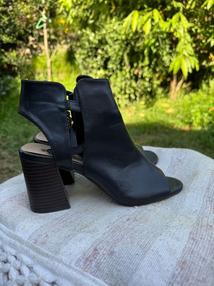 Black Open Toe Booties