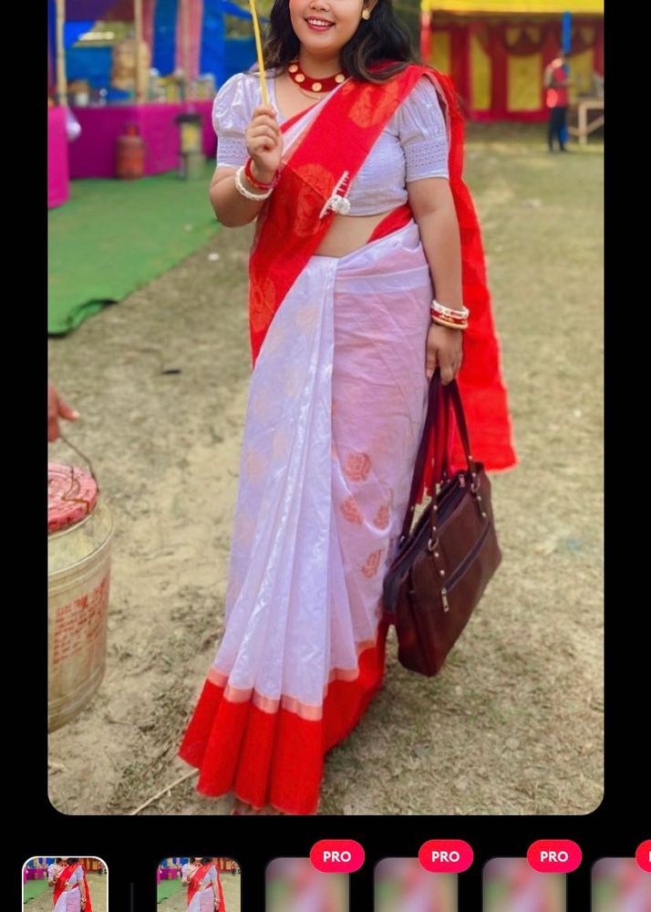 Red White Saree❤️