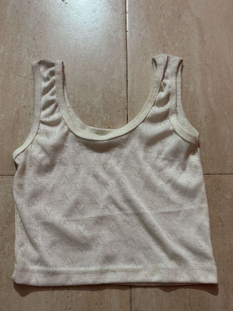 White Heart Tank Top