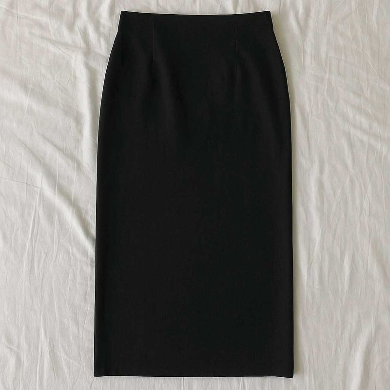 Black Long Straight Skirt