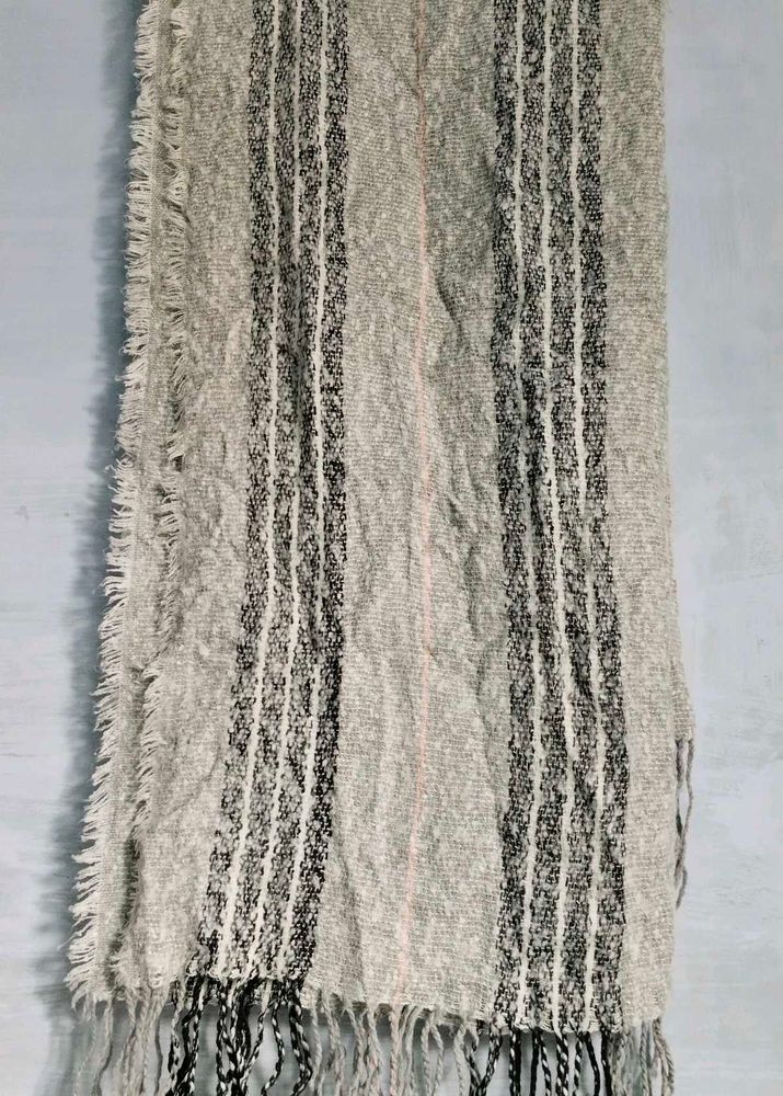 Striped Scarf with Fringes