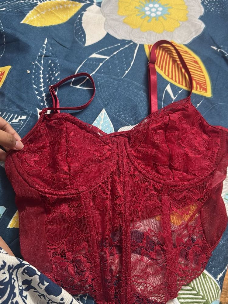 Hot Red Net Top