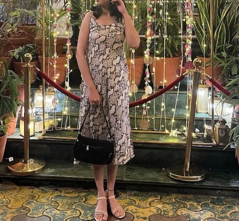 Snakeskin Print Slip Dress