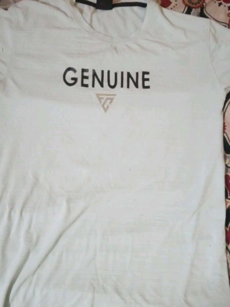 Genuine White Graphic Tee - Size S