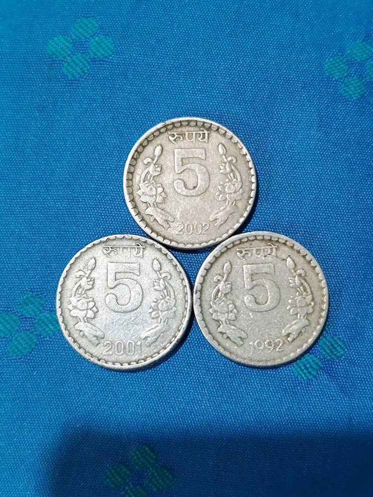 Error Coins Rupees Word Not Printed Below 5, Rare