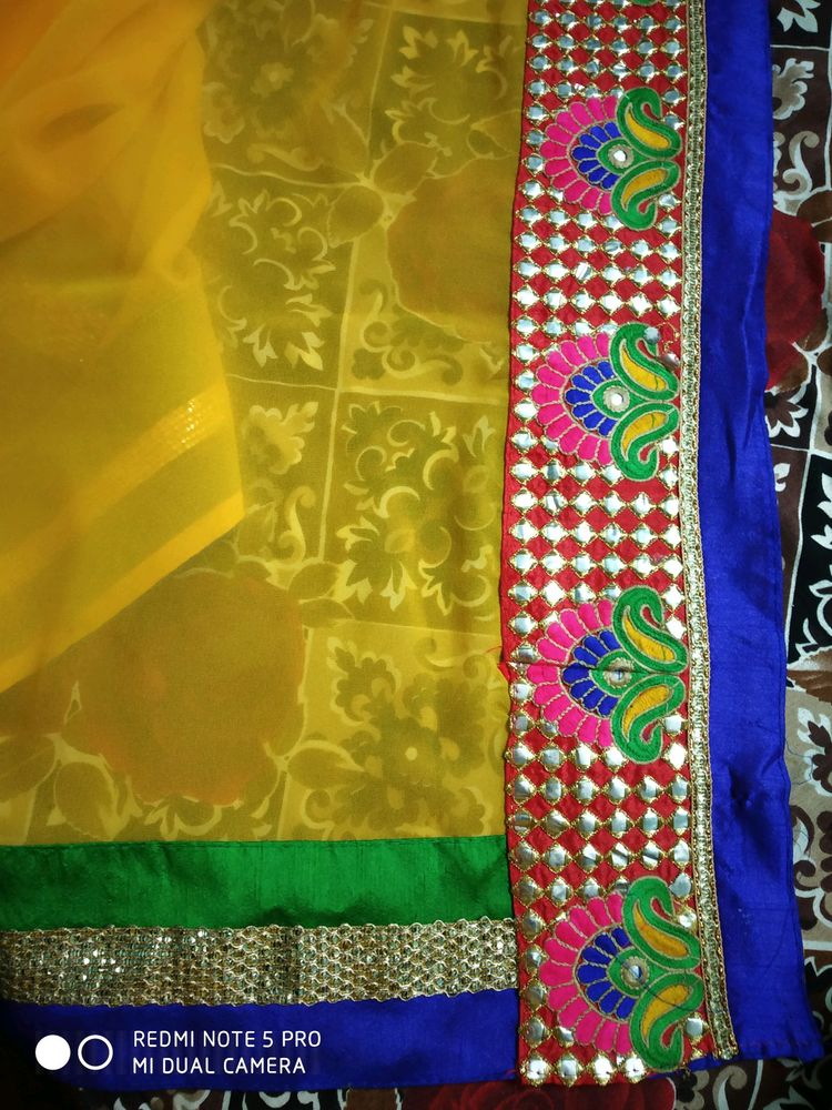 Multicolored Partywear Saree