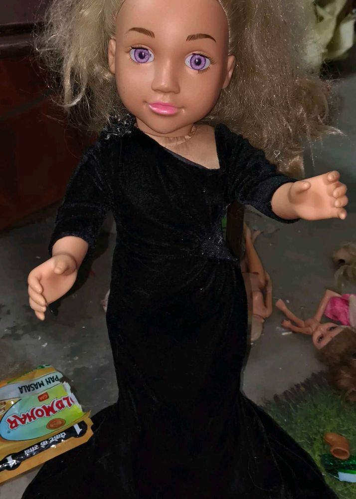 Elegant Doll in Black Gown