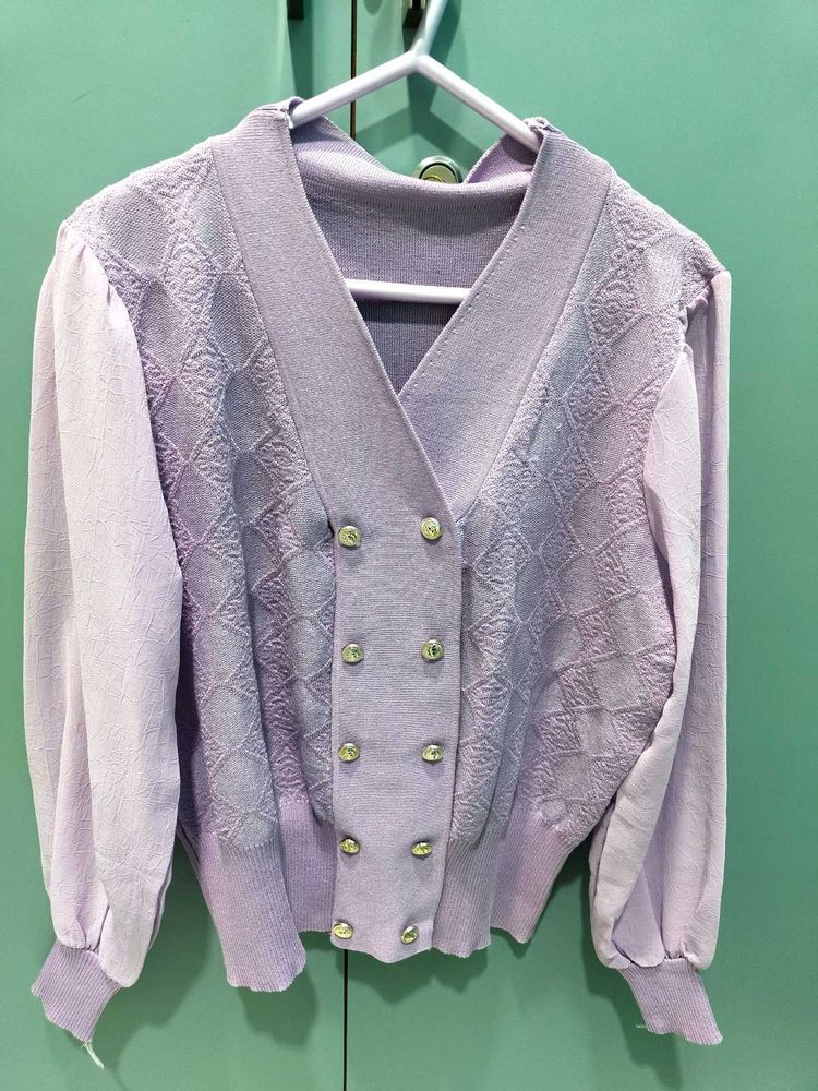 Lilac Knit Cardigan