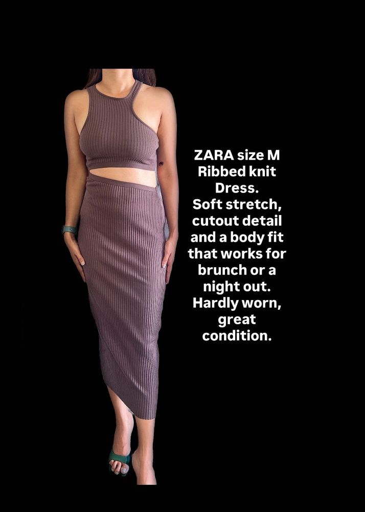Zara Ribbed Cutout Dress