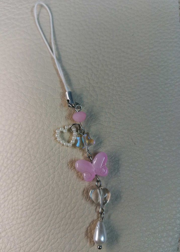 🩷 Adorable Pink Butterfly Phone Charm/Lumba Rakhi