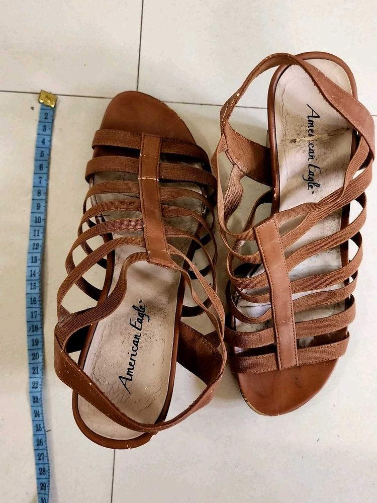 Tan Strappy Heels - UK Size 6