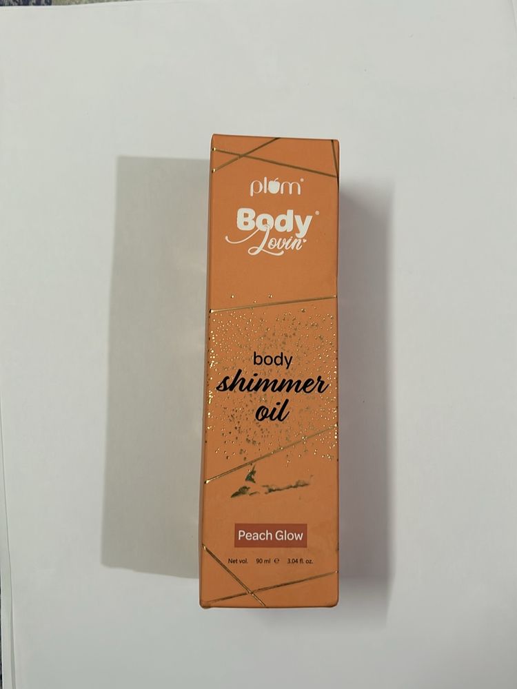 Plum BodyLoving shimmer Oil In PEACH GLOW