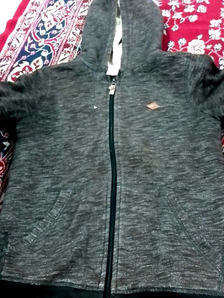 Gray Zip-Up Hoodie