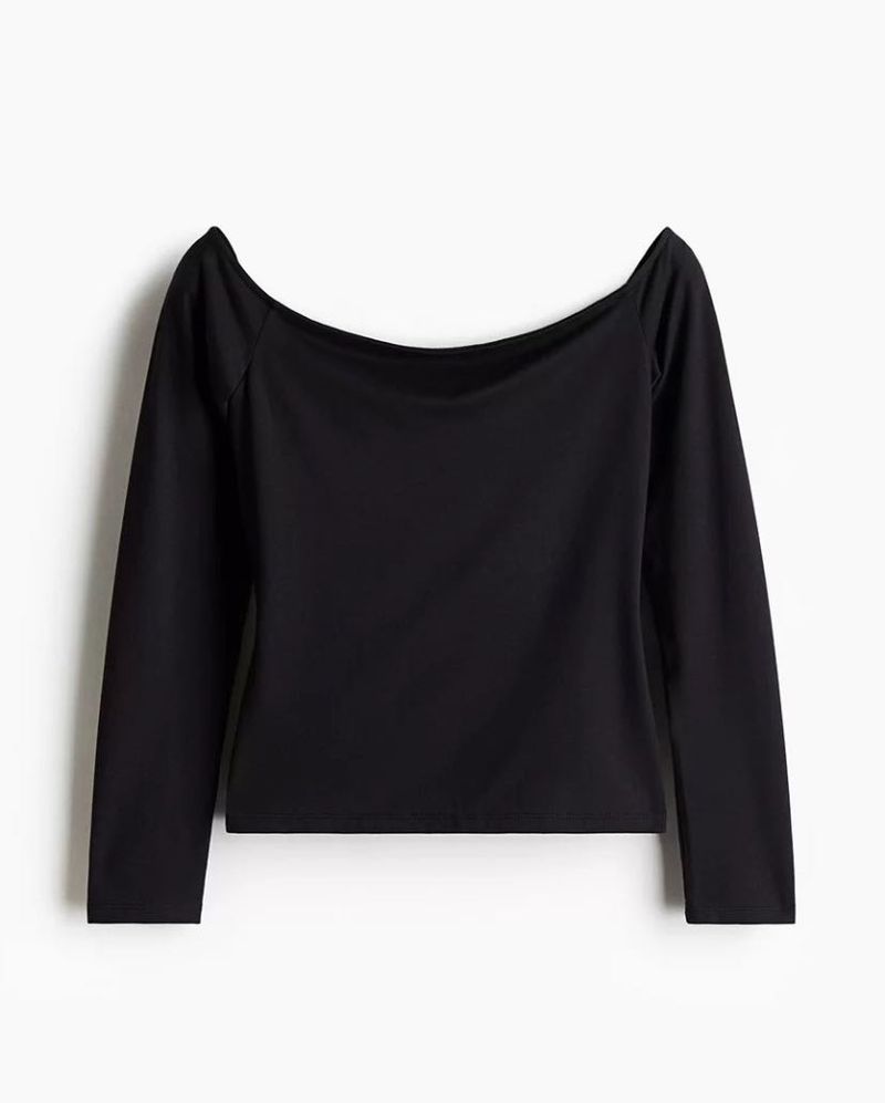 H&amp;m Off The Shoulder Jersey Top