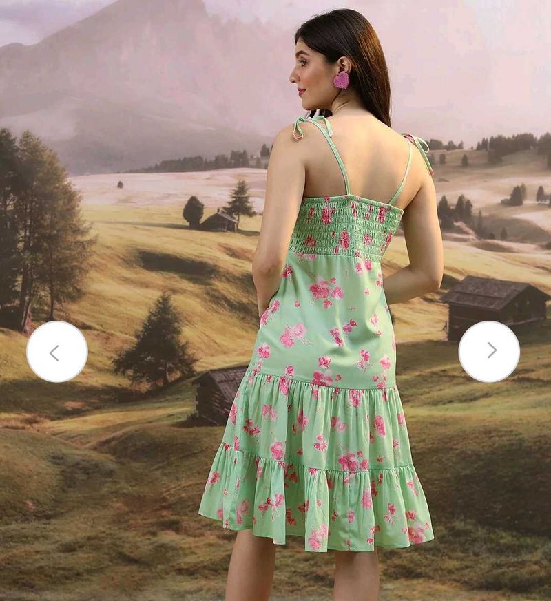 Women&#39;s Trendy Flower Printed Beach Wear Dress
