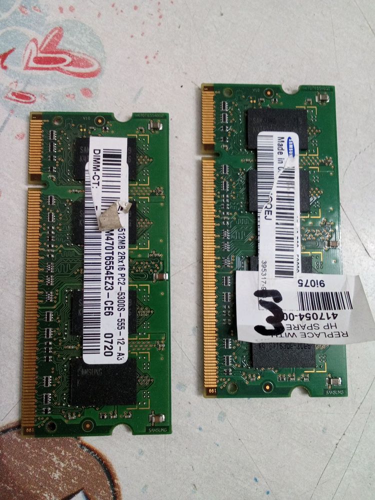 2x 512MB RAM Memory Modules