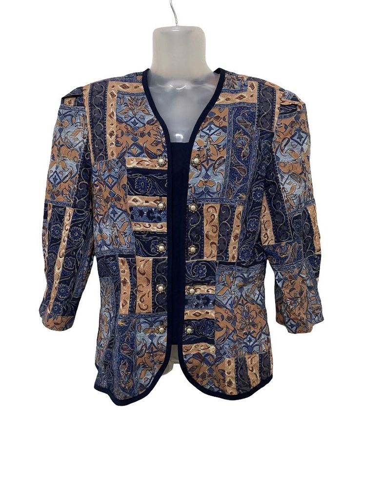 Vintage 80s Patchwork Blazer Made In USA
