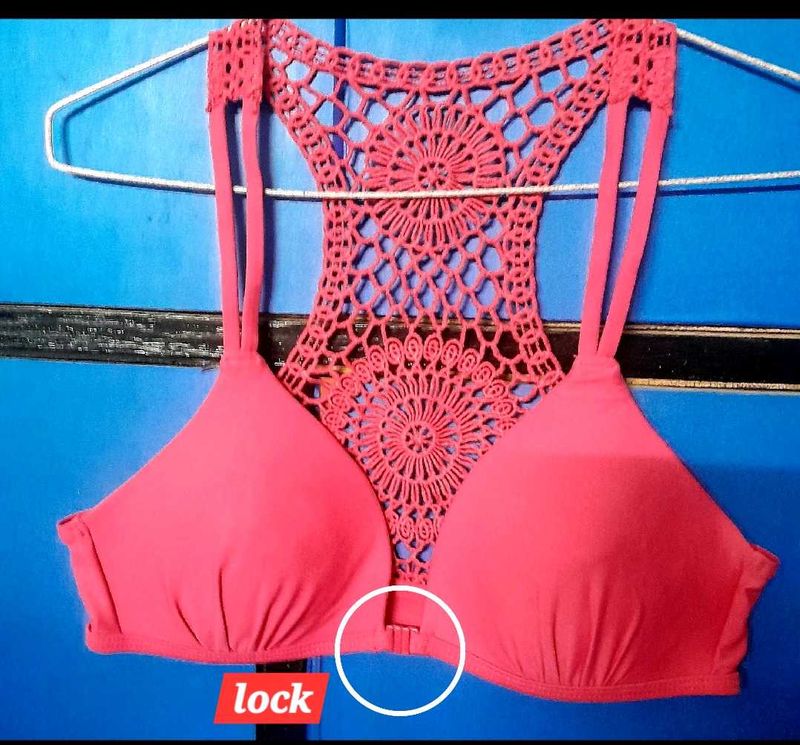 New Imported Swimwear Pink Padded Bra