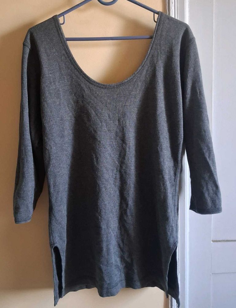 Gray Long Sleeve Top