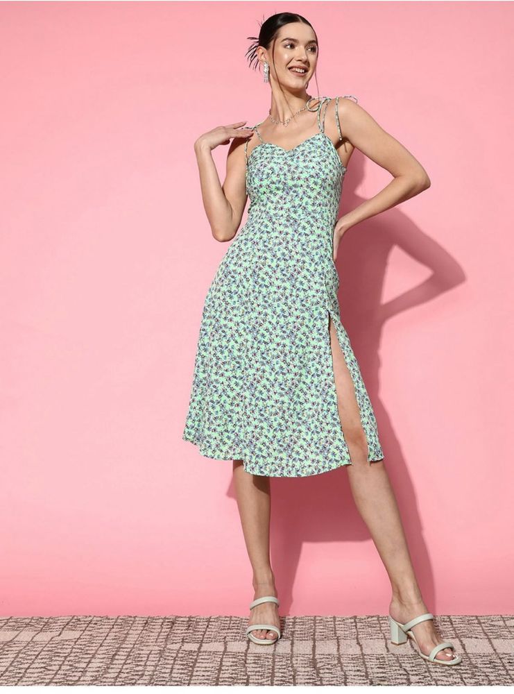 A Line Multicolour Knee Length Dress