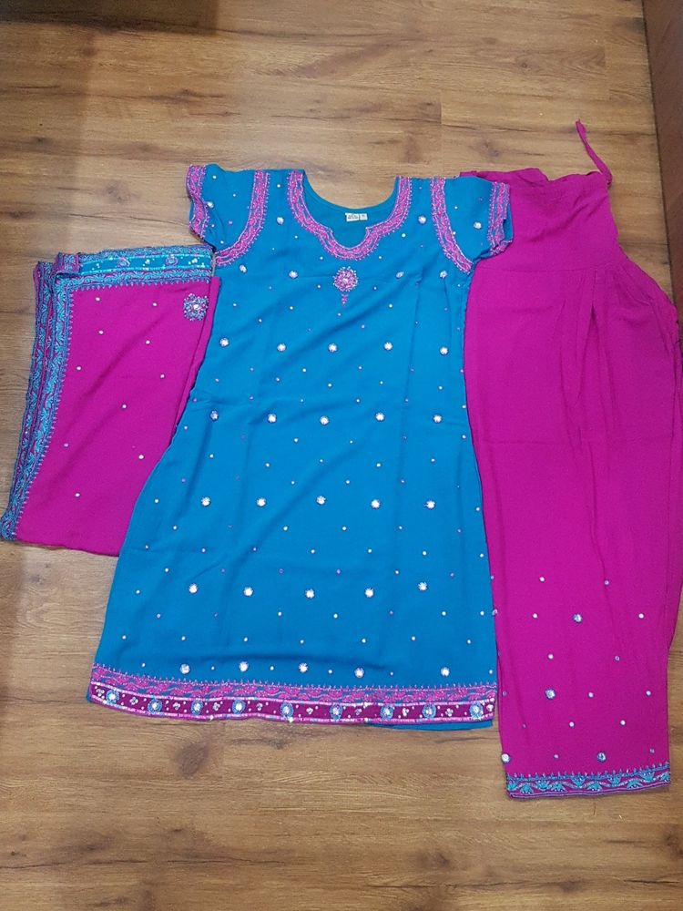 Firozi N Pink Suit