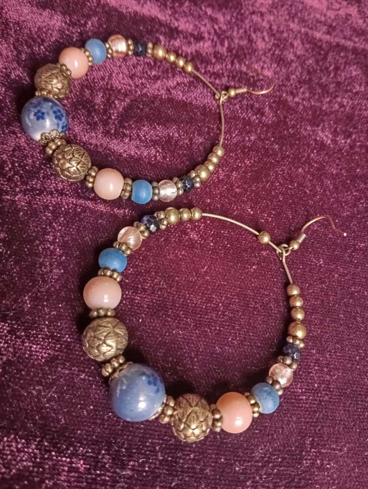 Beaded Hoop Earrings