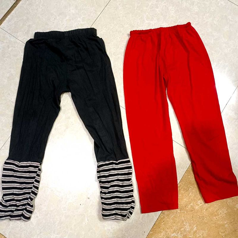Kids' Leggings - Red &amp; Black