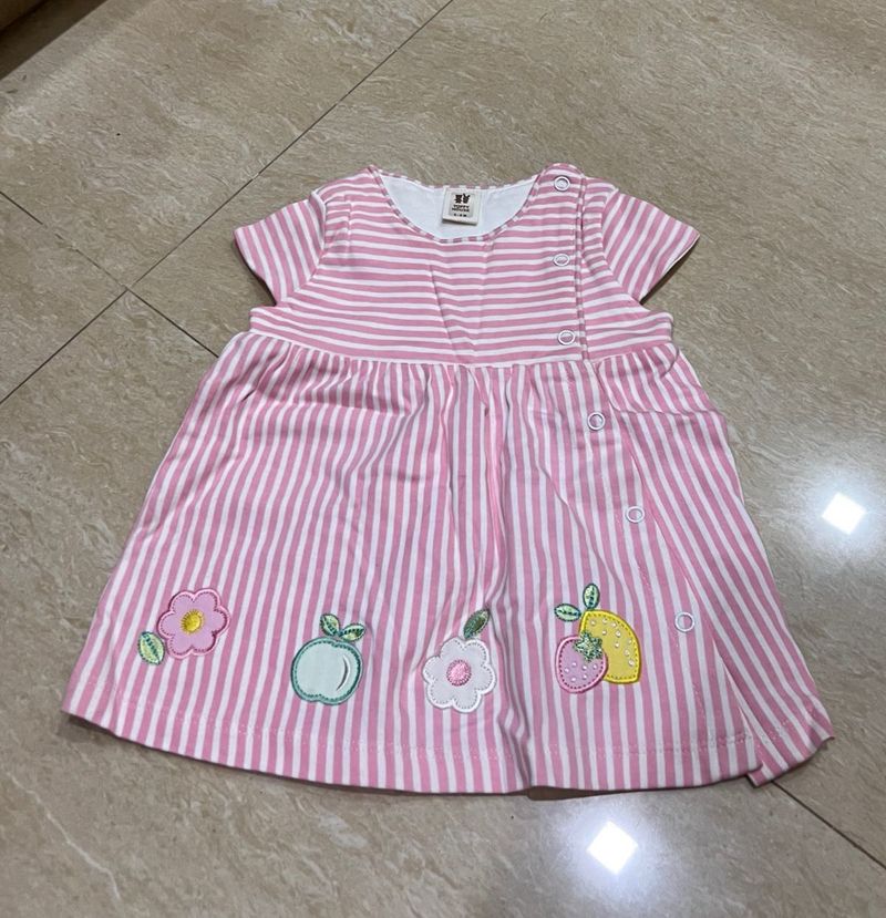 Pink Striped Baby Dress