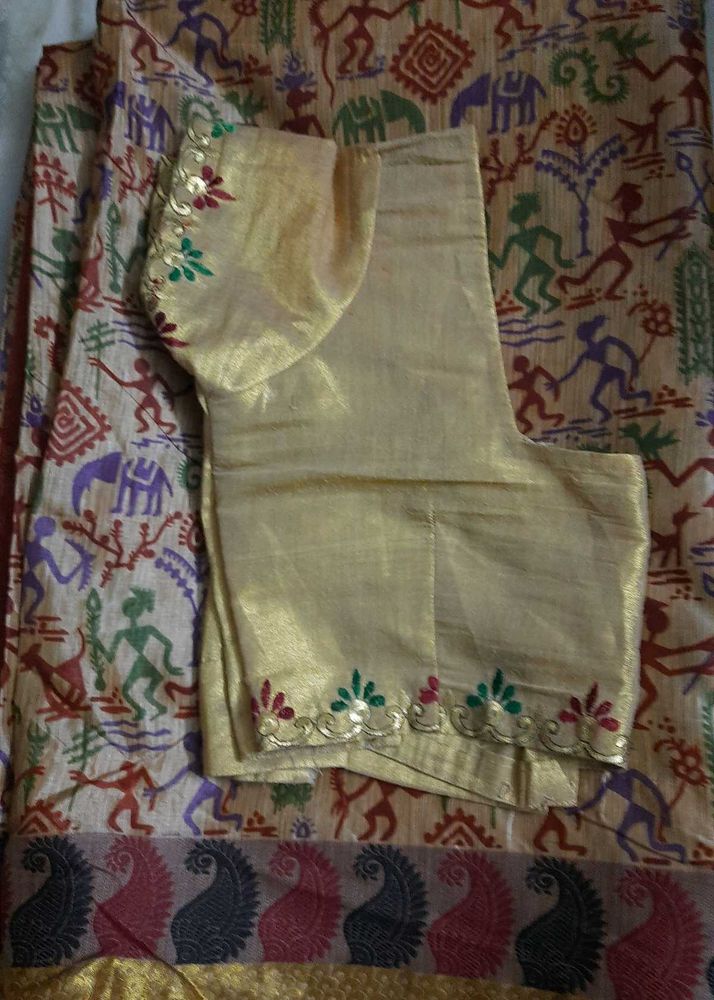 Ethnic Murshidabad Handloom Silk Saree with Blouse