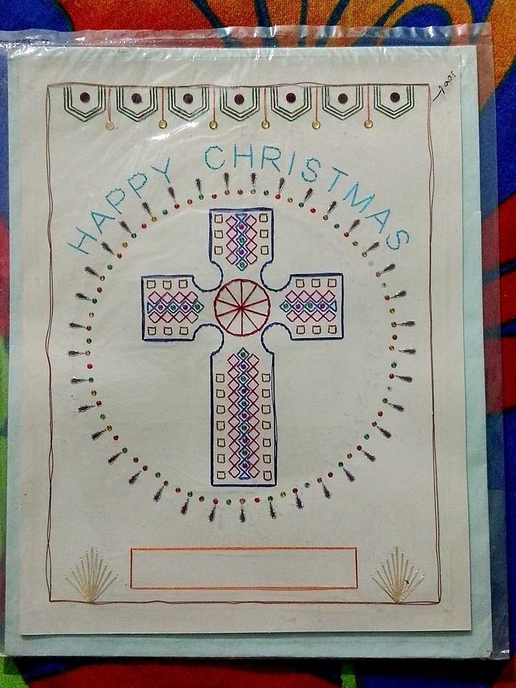 Christmas Greetings Card //  Made With thread