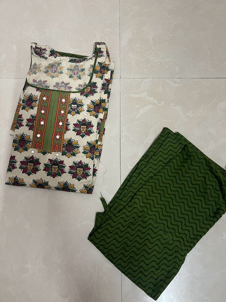 Green Kurtha Chudidhar Set