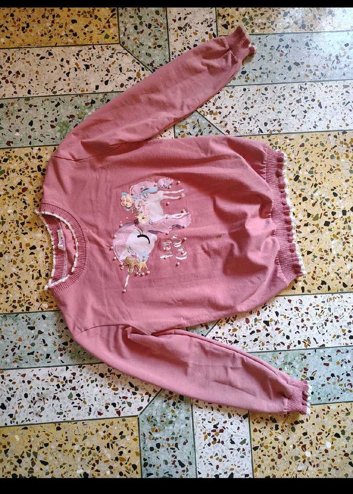 Cute Pink Korean Sweatshirt
