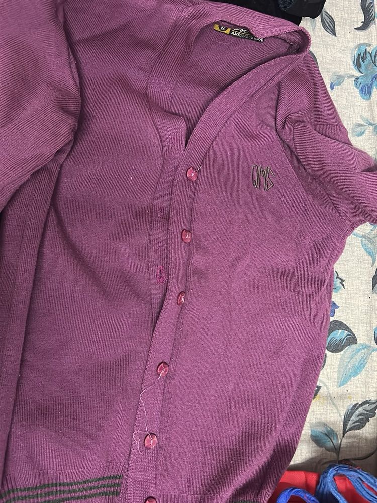 Purple Cardigan Sweater