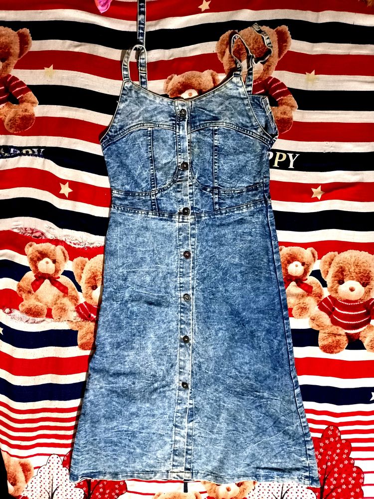 Denim Dungree Shirt Dress