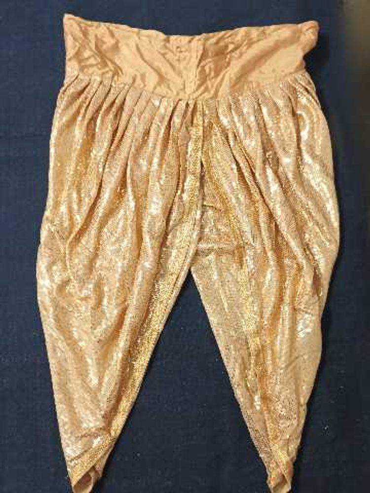 Golden Ethnic Dhoti Pant