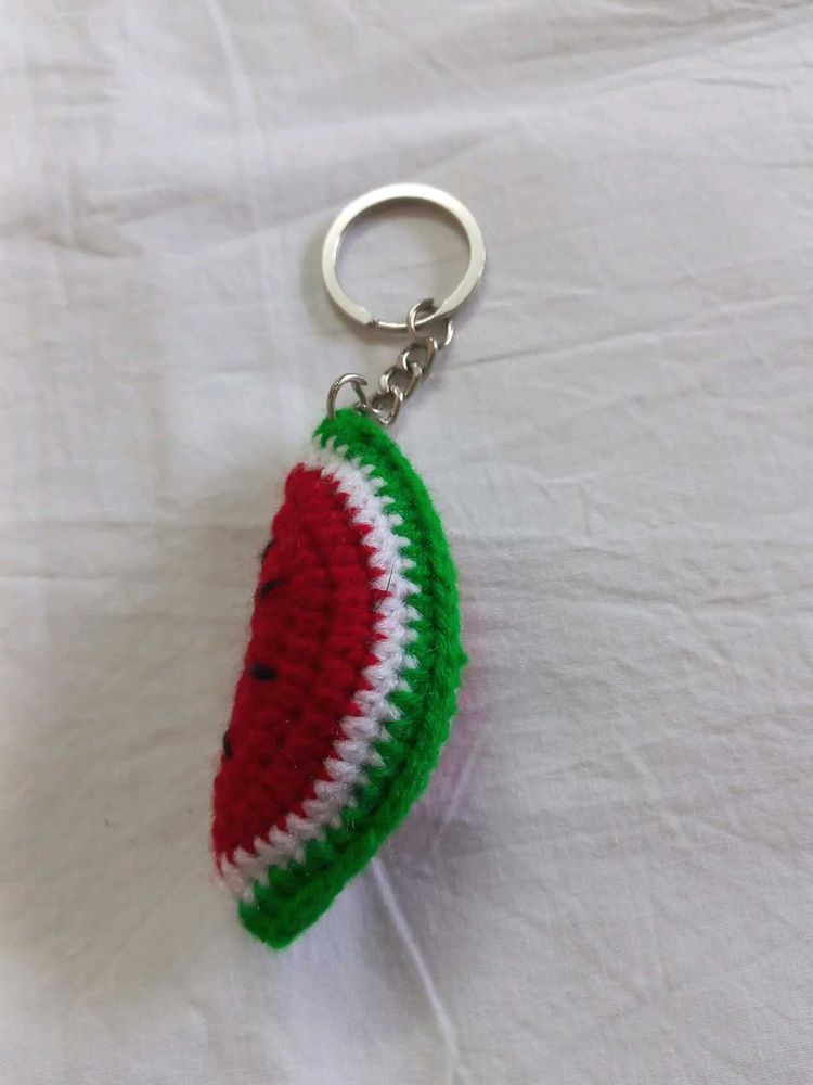 Crochet Watermelon Keychain