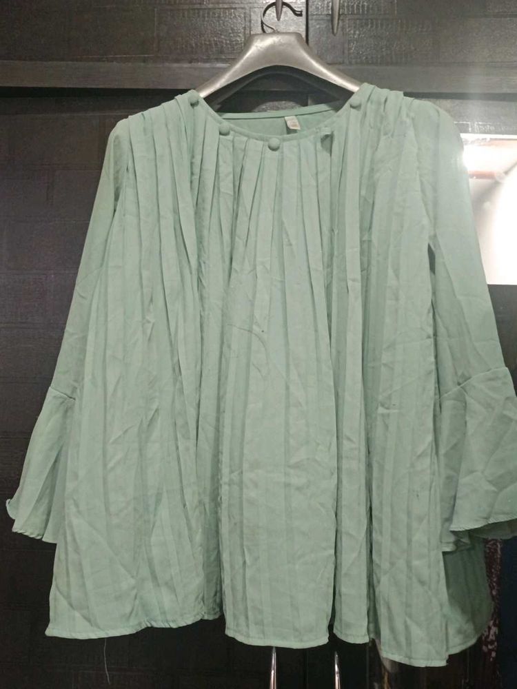 Mint Green Pleated Top