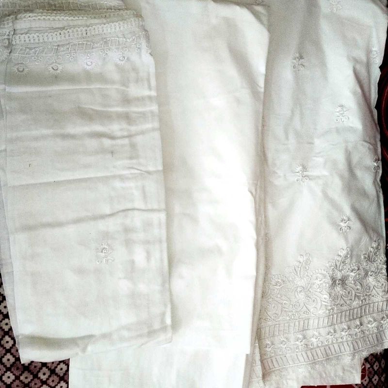 White Embroidered Fabric