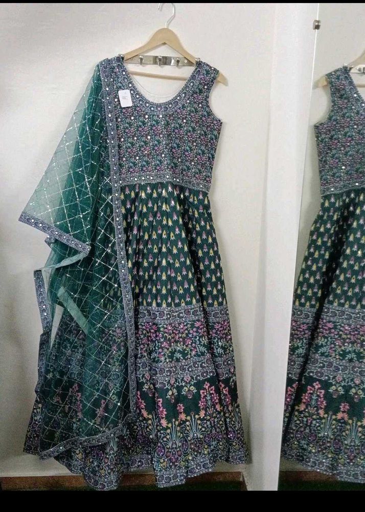SILK WEDDING GOWN WITH DUPATTA