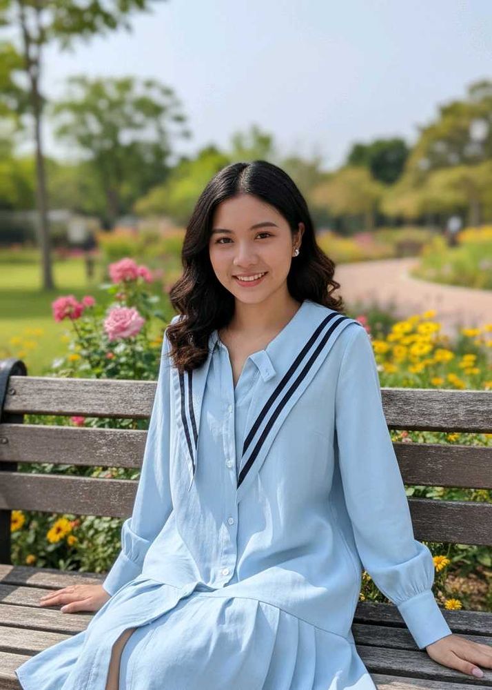 Korean Sailor Collar Dress 🩵💤