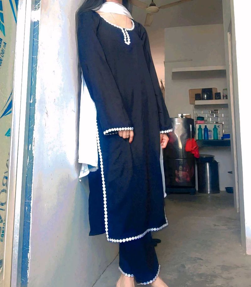 Black Pakistani Kurti Set