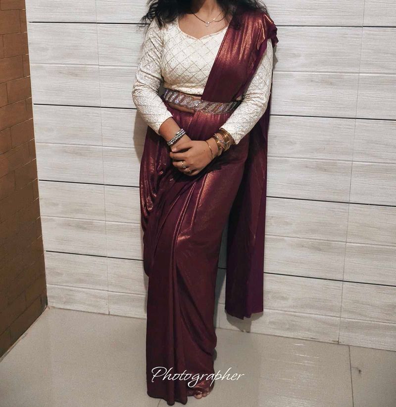 Elegant Maroon Saree